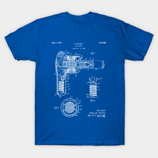 Hair Dryer Patent - Salon Art - Blueprint T-Shirt